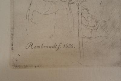 REMBRANDT (D’après) : Vieillesse - Gravure Signée 2
