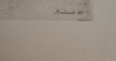 REMBRANDT (D’après) : Portrait de femme - Gravure Signée 2