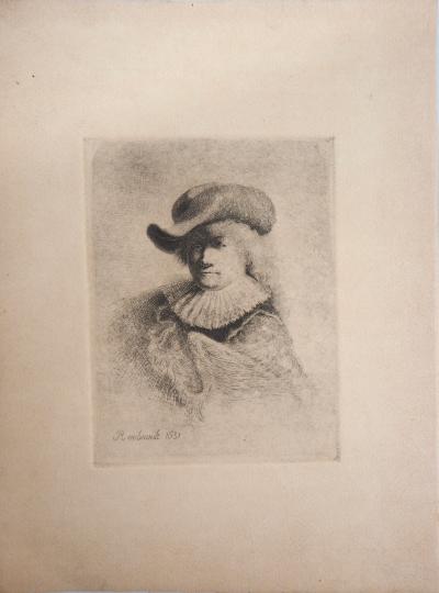 REMBRANDT (D’après) : Autoportrait - Gravure 2