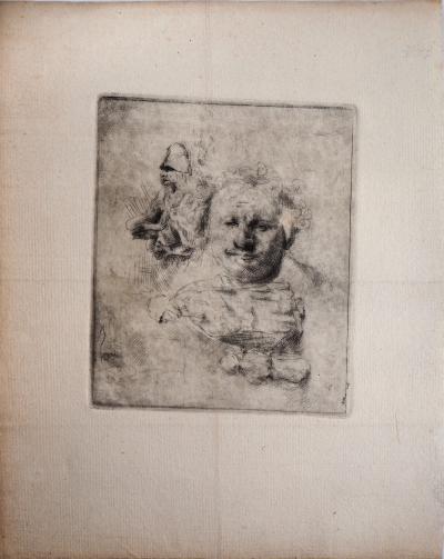 REMBRANDT (D’après) : Etudes de personnage - Gravure 2