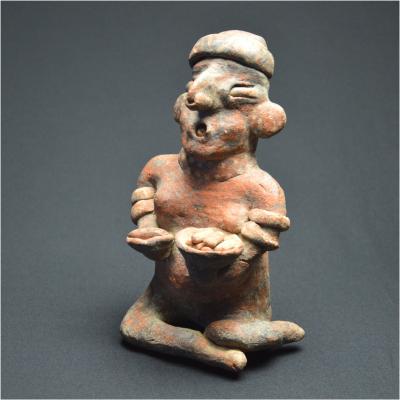 Mexique Occidental, Porteuse de coupes en céramique polychrome, Culture Nayarit, 100 av - 205 ap J.-C. 2