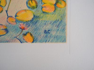 Alain DE CONDE : Les Nymphéas à l’automne - Lithographie Originale Signée 2