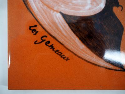 Jean MARAIS : Astrologie, les Gémeaux - Céramique Originale Signée 2