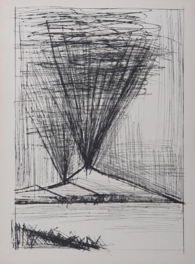 Bernard BUFFET - Naples : L’éruption du Vésuve, 1959 - Gravure (pointe sèche) 2