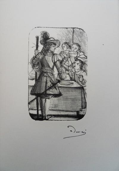 André DERAIN : Les enfants et le mousquetaire - Lithographie originale signée 2