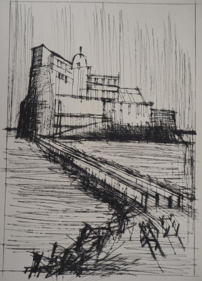 Bernard BUFFET - The Fortress - Original etching 2