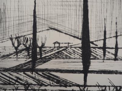 Bernard BUFFET - Paysage Italien - Gravure originale 2