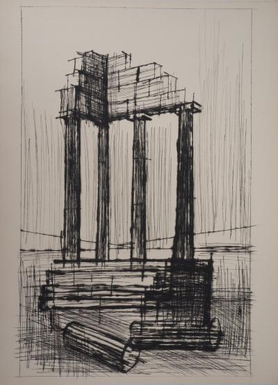 Bernard BUFFET - Temple en Ruine (Pompéi) - Gravure originale 2