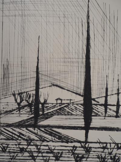 Bernard BUFFET : Paysage Italien - Gravure originale 2