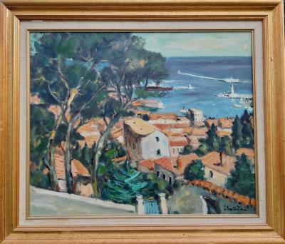 Eric BATTISTA - Entrée du port de Sète vu du Mont Saint Clair - Huile sur toile 2