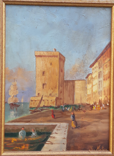 Emmanuel MATEO - Fort Saint Jean Marseille - Huile sur panneau signée 2