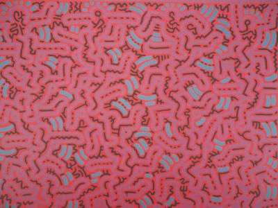 Keith HARING (d’après) - Pink dancers - Sérigraphie 2