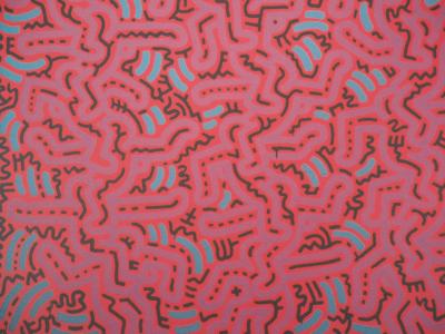 Keith HARING (d’après) - Pink dancers - Sérigraphie 2