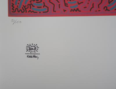 Keith HARING (d’après) - Pink dancers - Sérigraphie 2
