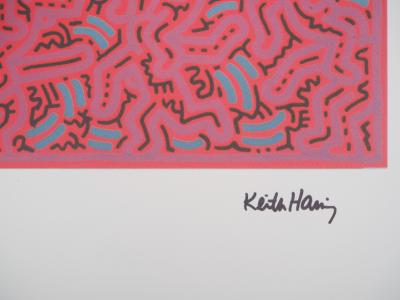 Keith HARING (d’après) - Pink dancers - Sérigraphie 2