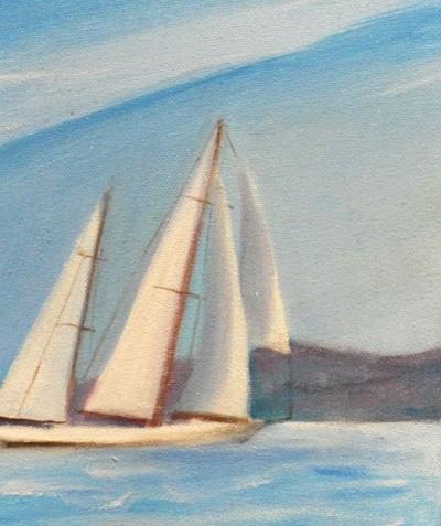 Caroline FOMBARON - A la barre - Huile sur toile signée 2