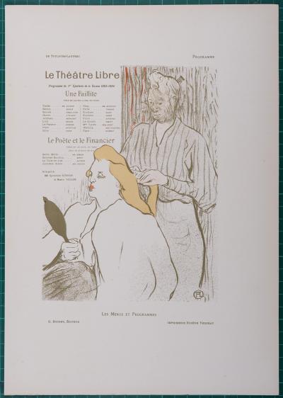 Henri de TOULOUSE-LAUTREC : Le Théâtre Libre, 1898 - Les Menus et Programmes - Original lithograph 2
