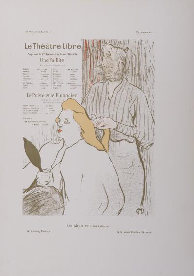 Henri de TOULOUSE-LAUTREC : Le Théâtre Libre, 1898 - Les Menus et Programmes - Original lithograph 2