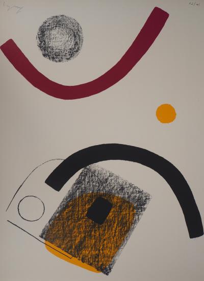 Berto LARDERA : Monde libre et clos - Lithographie originale signée 2