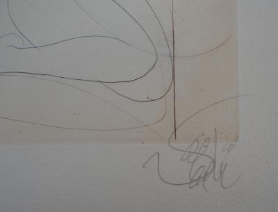 Jean Baptiste VALADIE : Femme aux colombes - Gravure Originale Signée 2