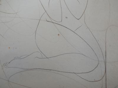 Jean Baptiste VALADIE : Femme aux colombes - Gravure Originale Signée 2