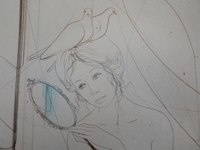 Jean Baptiste VALADIE : Femme aux colombes - Gravure Originale Signée 2