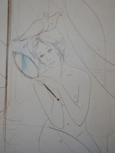 Jean Baptiste VALADIE : Femme aux colombes - Gravure Originale Signée 2