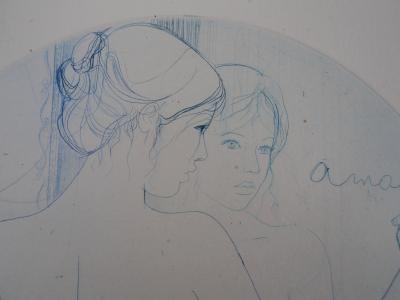 Jean Baptiste VALADIE : Amour, Nu au miroir - Gravure Originale Signée 2