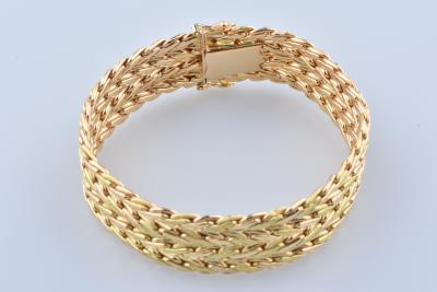 Bracelet en or jaune Maille corde plate 2