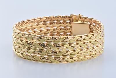 Bracelet en or jaune Maille corde plate 2