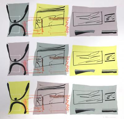 Jessica STOCKHOLDER - Aspect Syllabary : Getting wind 2, 2015 - Lithograph signed in pencil 2