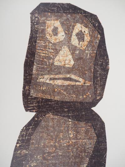 Jean DUBUFFET : Totem (Moaï), 1958 - Lithographie originale signée 2