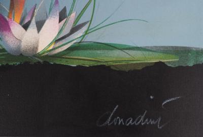Jean-Paul DONADINI : Le cygne et le nénuphar - Lithographie Originale Signée 2