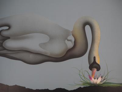 Jean-Paul DONADINI : Le cygne et le nénuphar - Lithographie Originale Signée 2