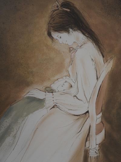Bernard CHAROY: Maternity, Sweet Nap - Original signed lithograph 2