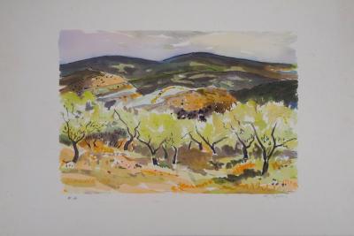 Georges BLOUIN : Provence, les oliviers  - Lithographie Originale Signée 2