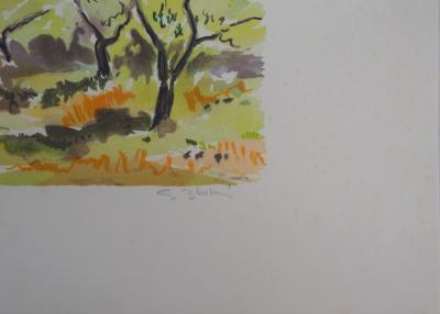 Georges BLOUIN : Provence, les oliviers  - Lithographie Originale Signée 2