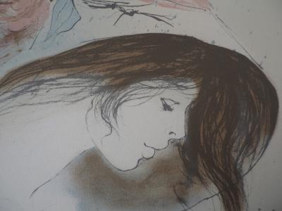 Bernard CHAROY: Femme au chapeau - Lithographie Originale Signée 2
