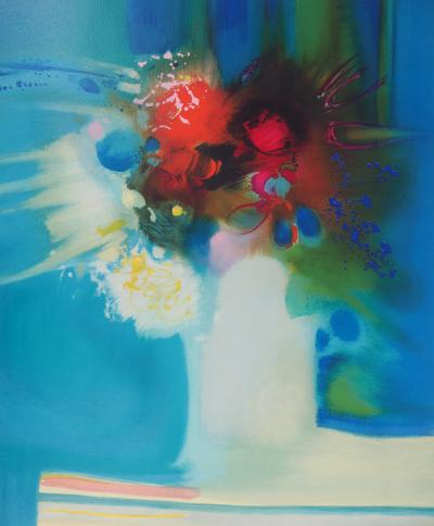 Daniel GELIS : Roses et Dahlias - Lithographie Originale Signée 2