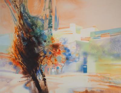 Daniel GELIS : Paysage de Provence - Lithographie Originale Signée 2