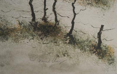 Bernard CHAROY : Paysage enneigé - Lithographie Originale Signée 2