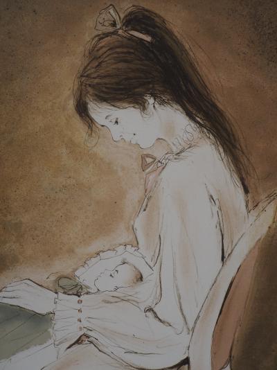 Bernard CHAROY : Maternité, Douce sieste - Lithographie originale signée 2