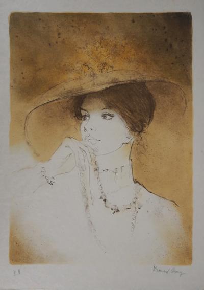 Bernard CHAROY : Femme au collier de perles - Lithographie Originale Signée 2
