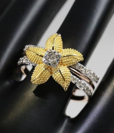 Bague de créateur en or jaune avec diamants 2