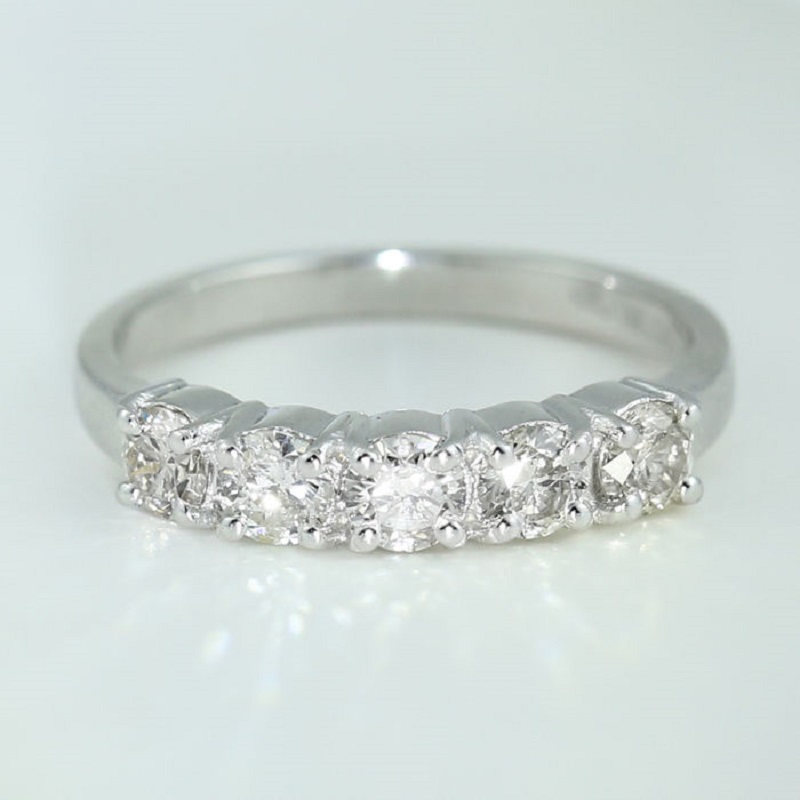 Bague Solitaire Or Blanc 18 Carats Avec Diamant 0.04 Ct - Taille 13 - Neuf étiqueté