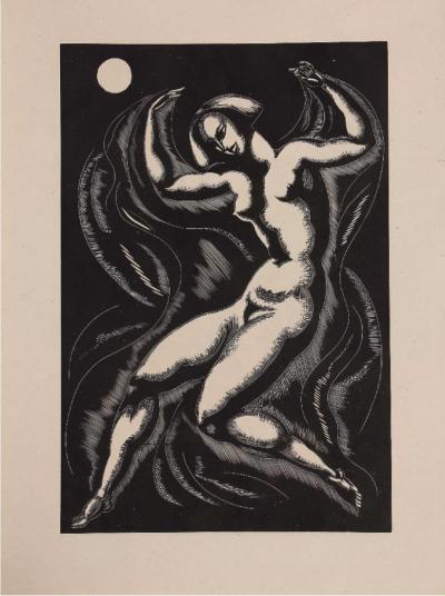 René Ben SUSSAN - Salome Oscar Wild, 1930 - Original woodblock etching 2