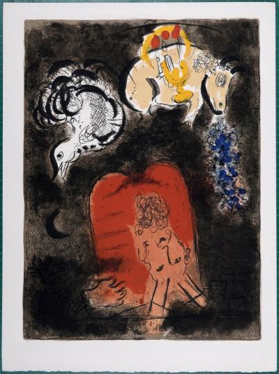 Marc CHAGALL - Moïse et les tables de la loi, 1966 - Lithographie originale 2