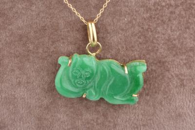 Pendentif Jade Bouddha or jaune 2