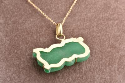 Pendentif Jade Bouddha or jaune 2