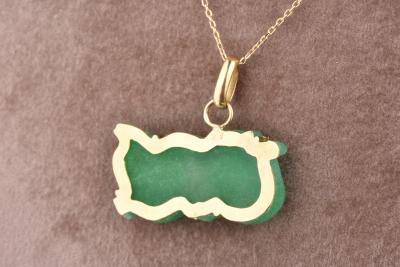 Pendentif Jade Bouddha or jaune 2